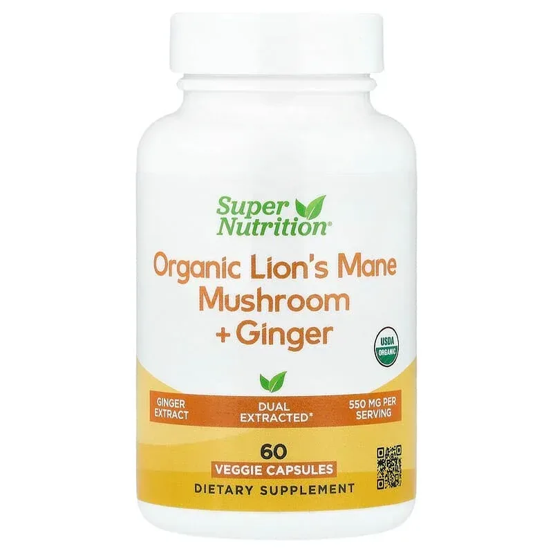 Super Nutrition, Organic Mushroom + Ginger, 60 Veggie Capsules - Image 16