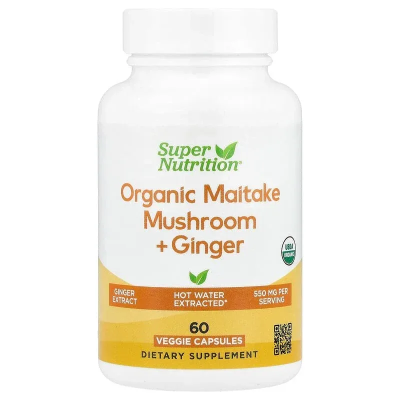 Super Nutrition, Organic Mushroom + Ginger, 60 Veggie Capsules - Image 21