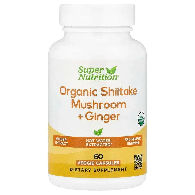 Super Nutrition, Organic Mushroom + Ginger, 60 Veggie Capsules - Image 26