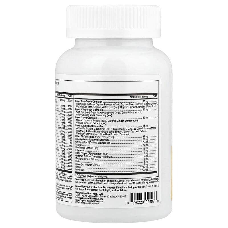 Super Nutrition, Simply One®, 50+ Women Multivitamin with Super Complexes, 90 Tablets - Image 2