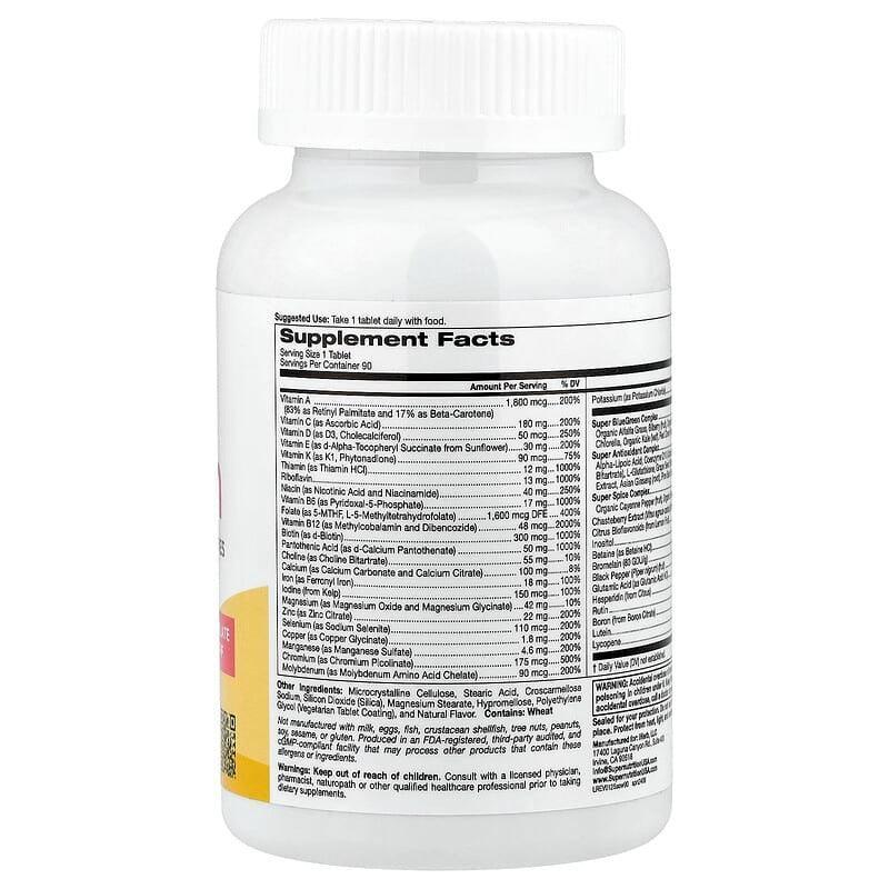 Super Nutrition, Simply One®, Women Multivitamin + Super Complexes, 90 Tablets - Image 4