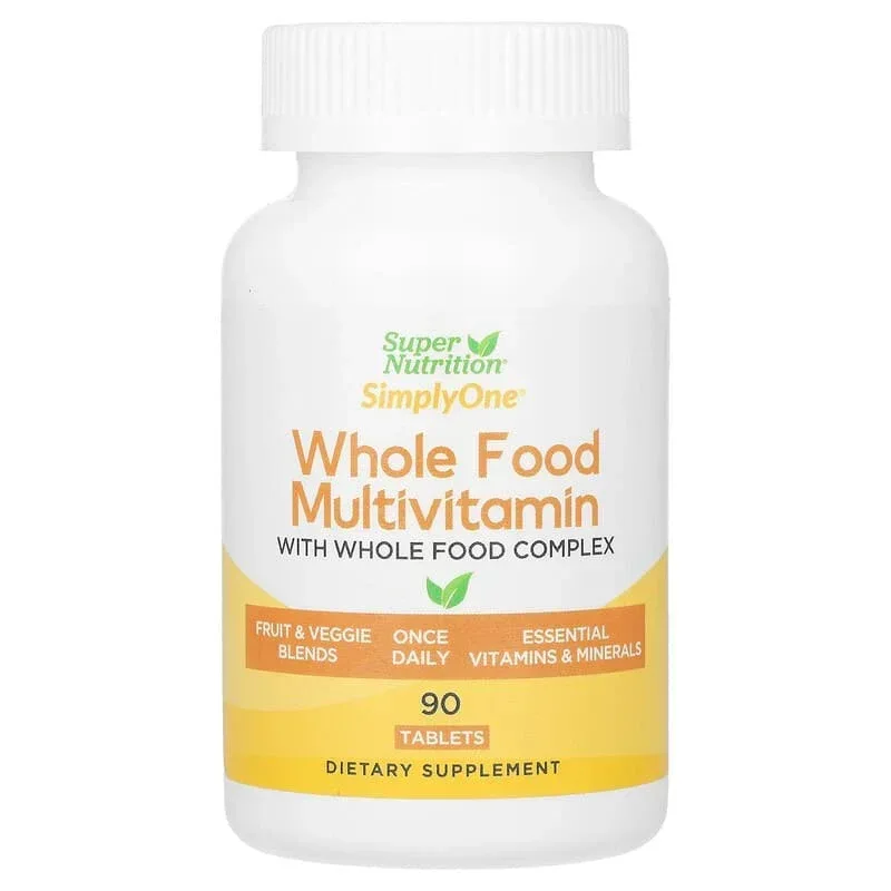 Super Nutrition, SimplyOne®, Whole Food Multivitamin with Vitamin A, C, Minerals, and Enzymes, 90 Tablets