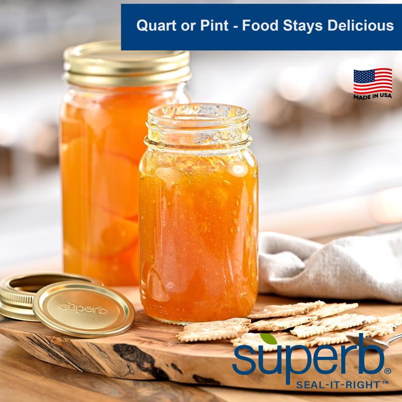 Superb Arglass Wide Mouth Canning Jar 32 oz 12 pk - Image 2
