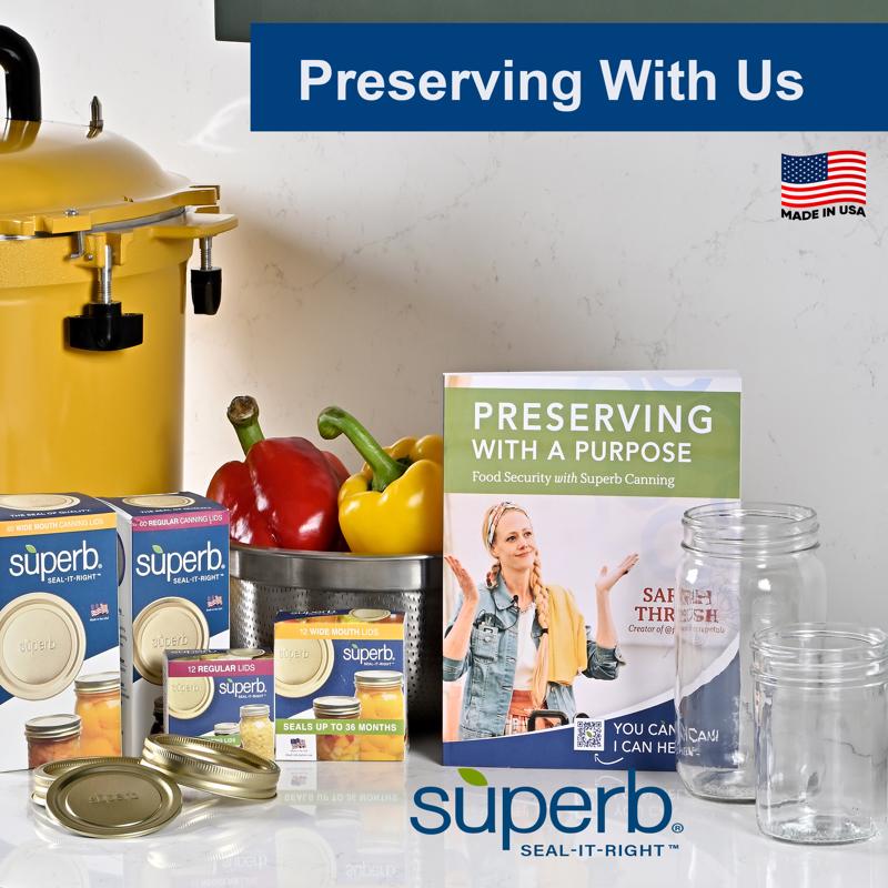 Superb Arglass Wide Mouth Canning Jar 32 oz 12 pk - Image 4
