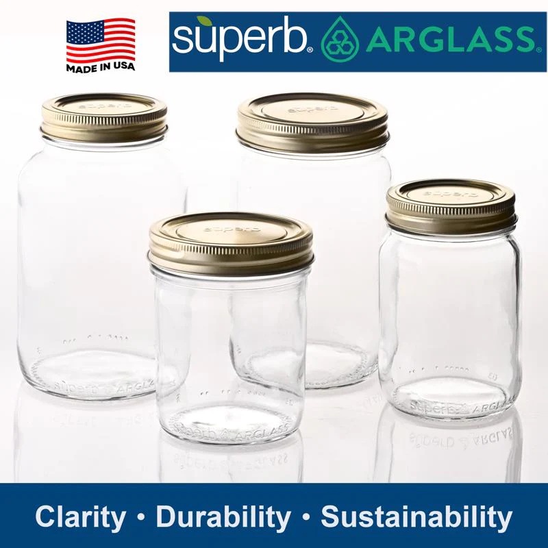 Superb Arglass Wide Mouth Canning Jar 32 oz 12 pk - Image 7