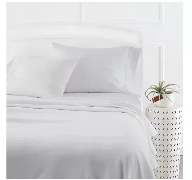 Supreme Elegance 1000TC CVC Satin 6 Pc. King Size Sheet Set - White - Image 2