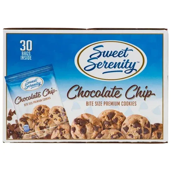 Sweet Serenity Bite Size Premium Cookies, Chocolate Chip, 2 oz, 30-count - Image 4