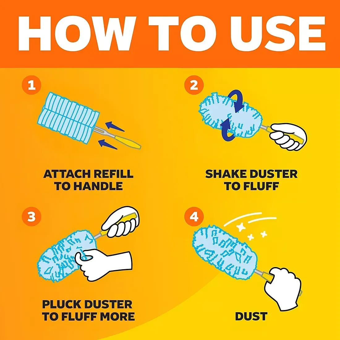 Swiffer Duster Starting Kit with Short Handle, 24 Duster Refills - Image 2