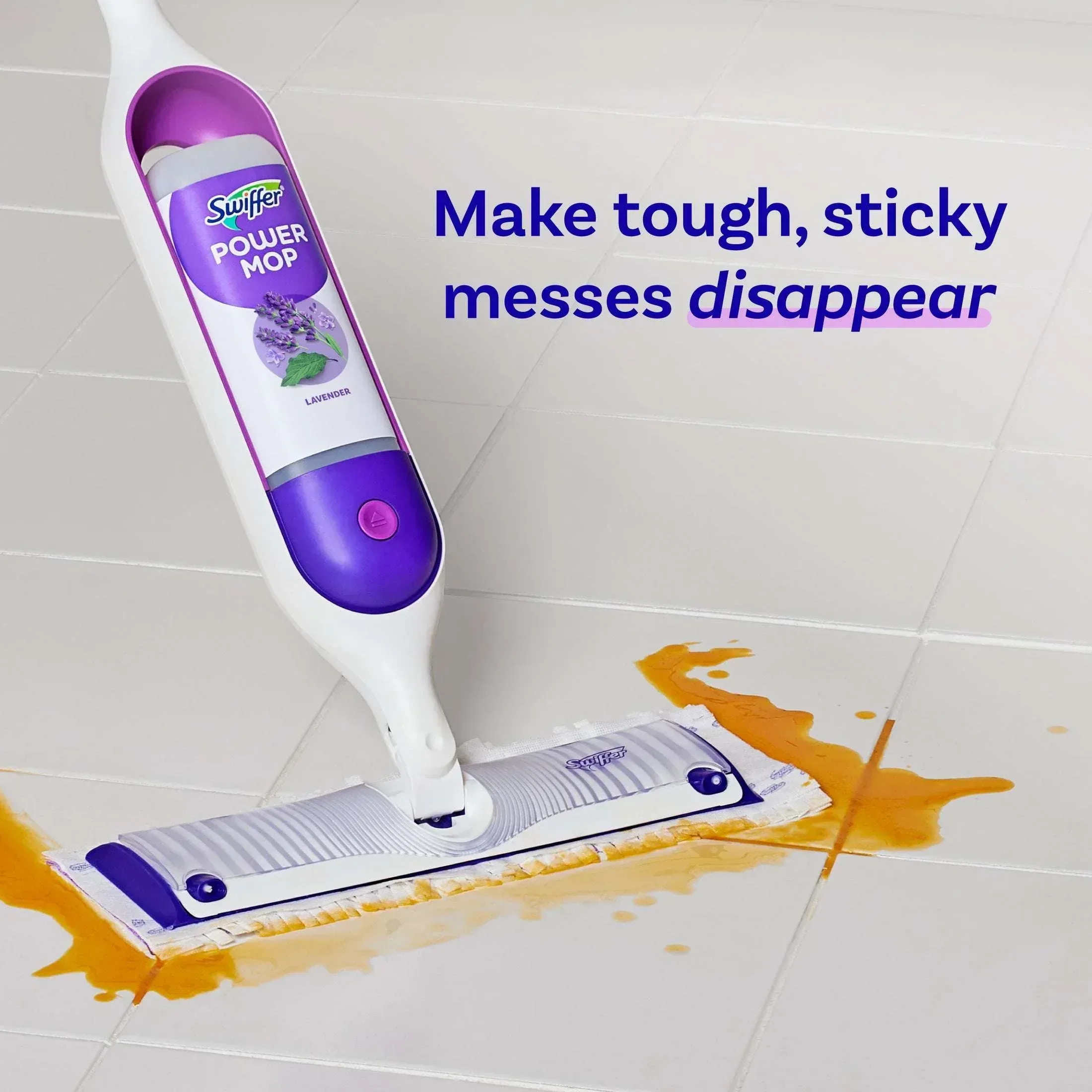 Swiffer Power Mop Refill Solution, Tile, Vinyl, Laminate, Wood, Floor Cleaner, Lavender, 50.6 fl oz - Image 3