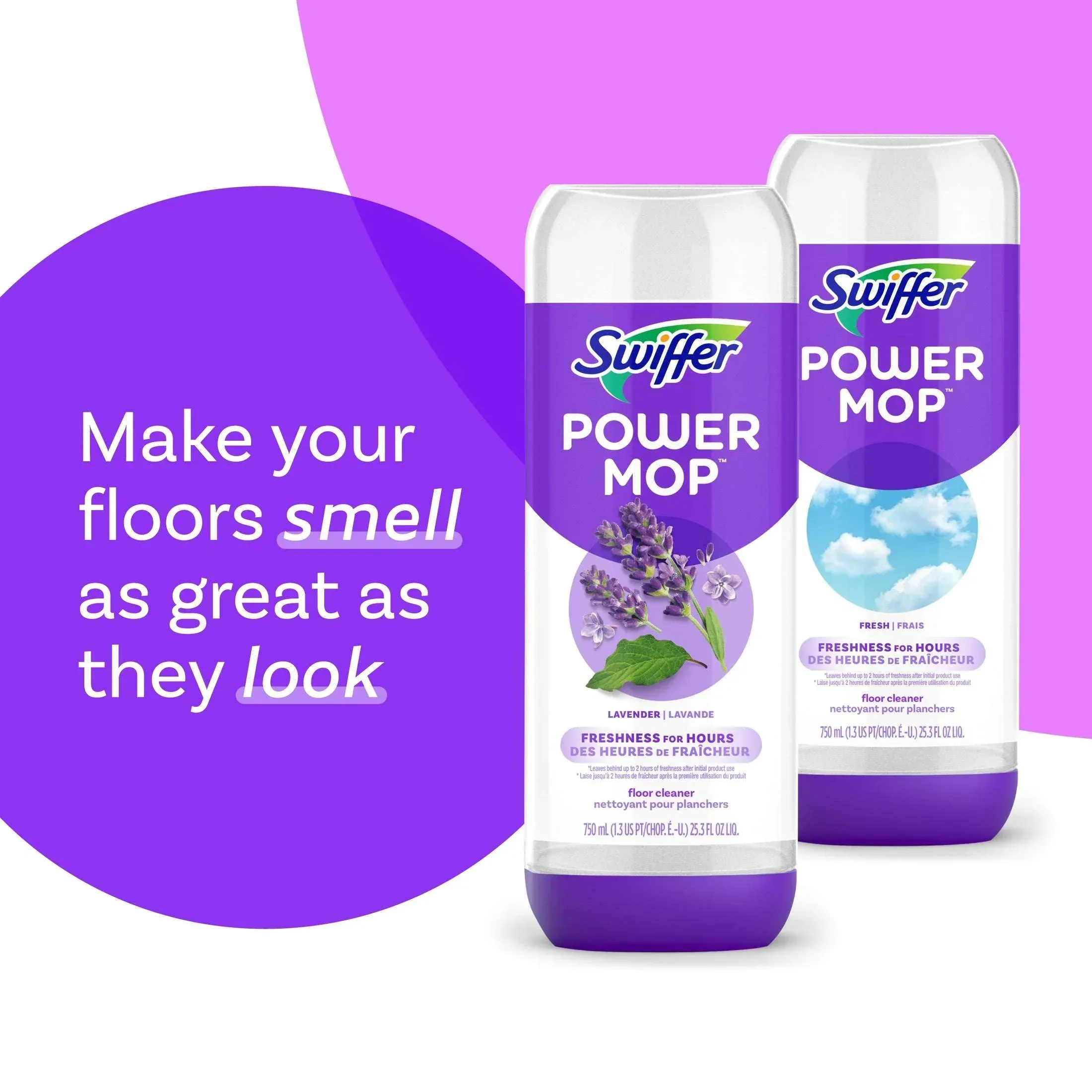 Swiffer Power Mop Refill Solution, Tile, Vinyl, Laminate, Wood, Floor Cleaner, Lavender, 50.6 fl oz - Image 4