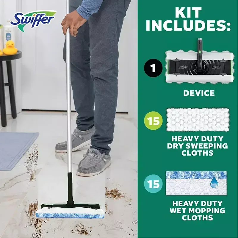 Swiffer Sweep and Mop Deluxe, 2-in-1 Floor Mopping and Sweeping Kit - Image 10