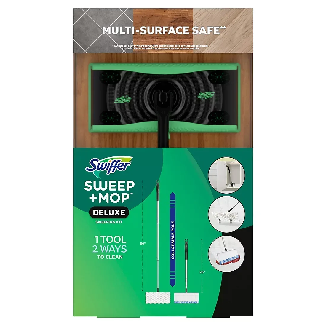 Swiffer Sweep and Mop Deluxe, 2-in-1 Floor Mopping and Sweeping Kit - Image 2