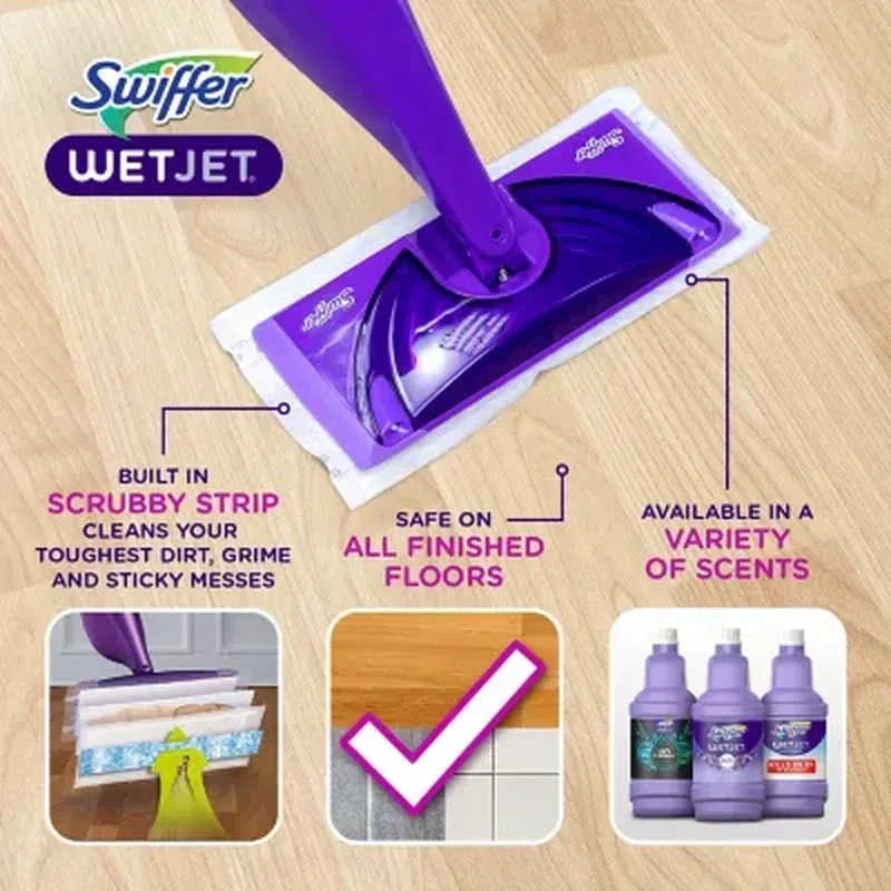 Swiffer Wetjet Refill Pack, Lavender (32 Pads + 2 Bottles) - Image 2