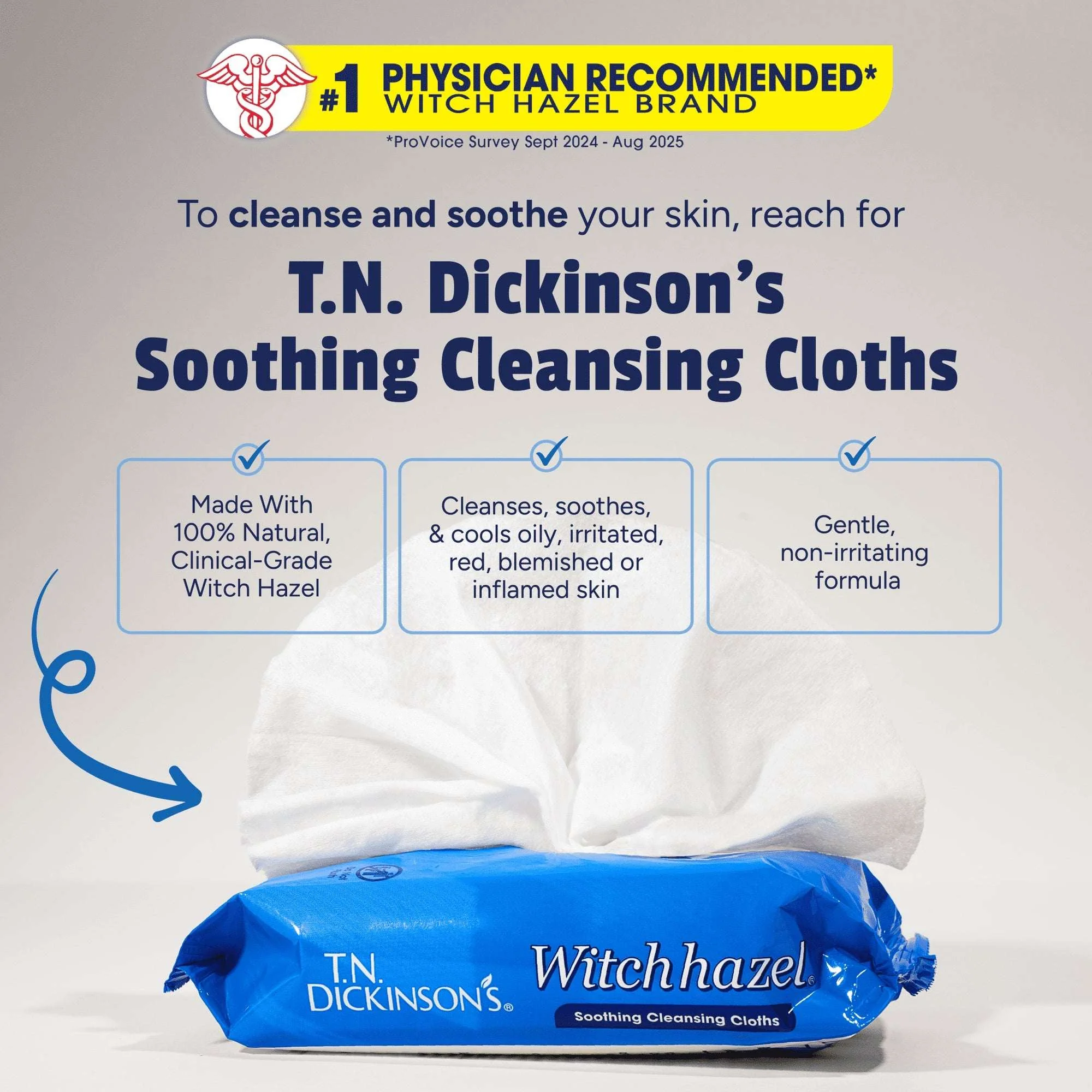 T.N. Dickinson's Witch Hazel Cleansing Cloths, 25 Count - Image 6