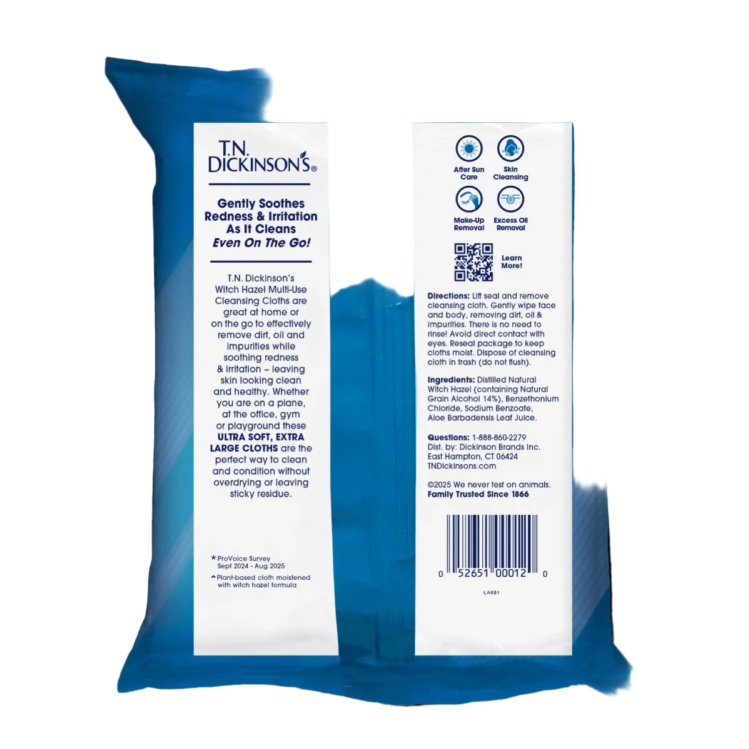 T.N. Dickinson's Witch Hazel Cleansing Cloths, 25 Count - Image 7