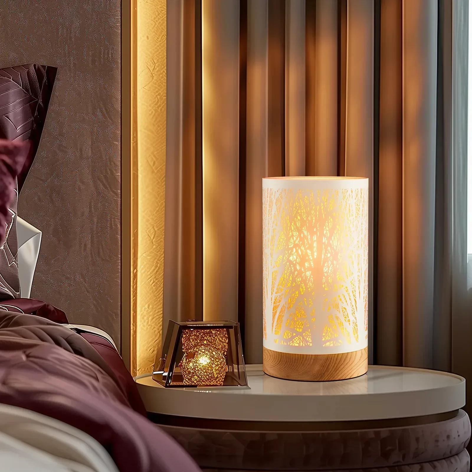 Table Lamps for Bedroom, 3-Way Dimmable Touch Control Bedside Lamp, Nightstand Lamp with Metal Branch Shade for Office, Living Room, Reading(E26 Light Bulb Included) - Image 11