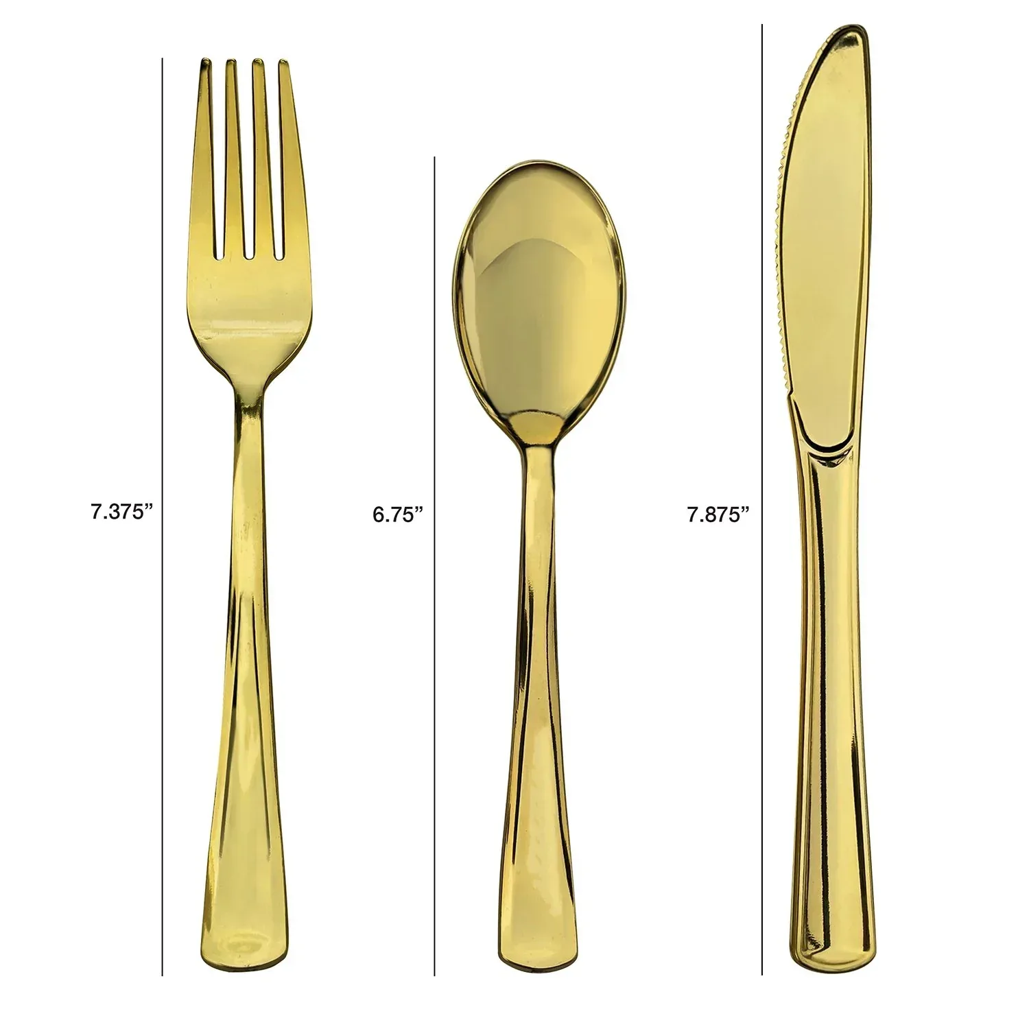 Tableluxe Premium Disposable Gold Colored Plastic Cutlery, 180 ct. - Image 2