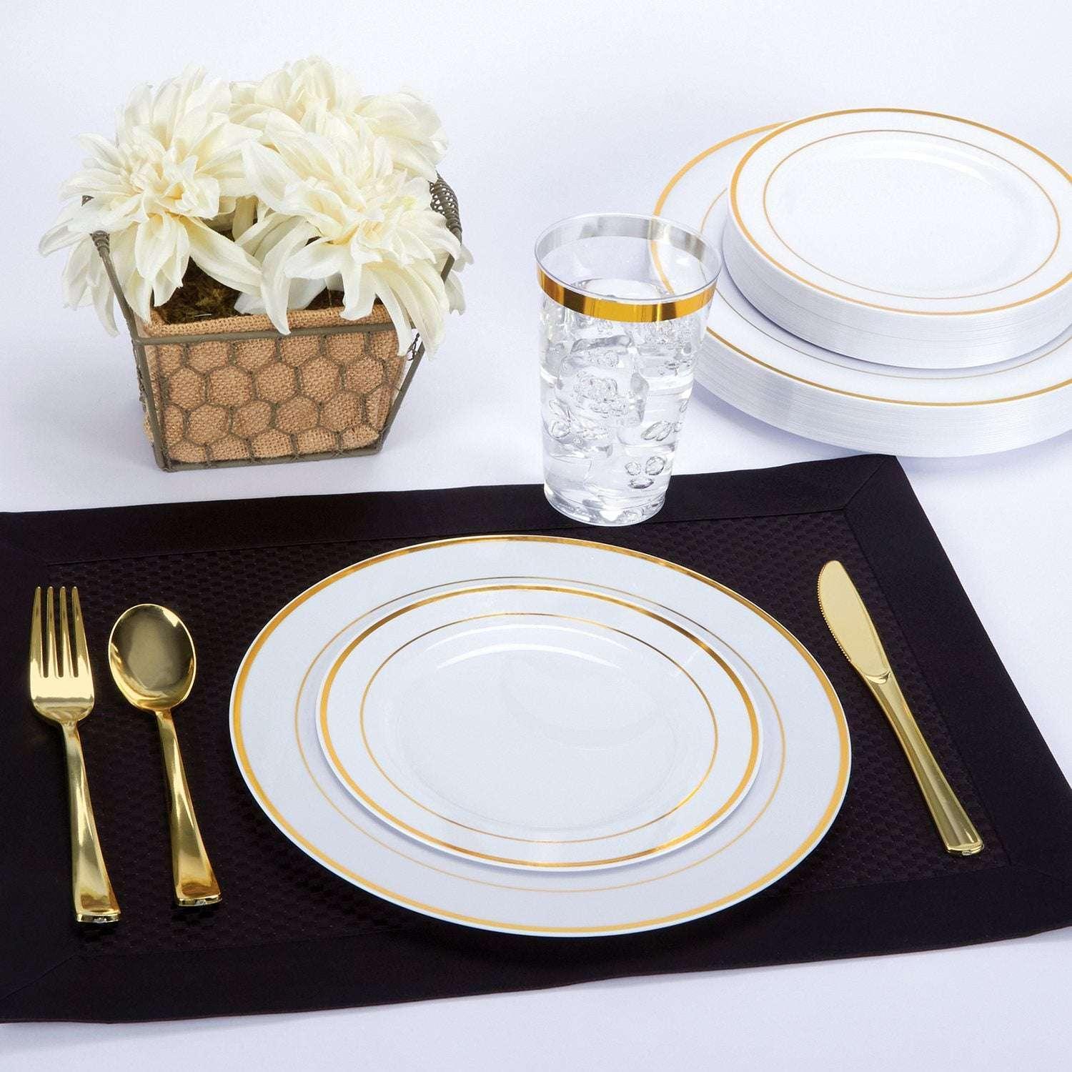 Tableluxe Premium Disposable Gold Colored Plastic Cutlery, 180 ct. - Image 3
