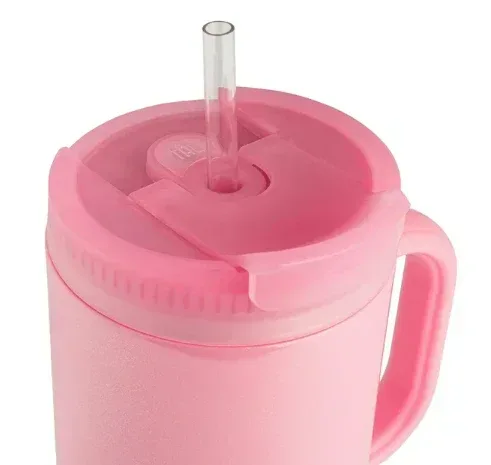 TAL Stainless Steel Hudson Tumbler with Straw 40 fl oz, Shimmering Pink - Image 3
