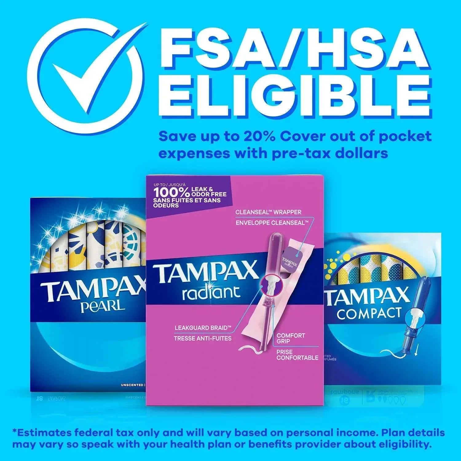 Tampax Pearl Super Tampons, Unscented, 96 ct. - Image 6