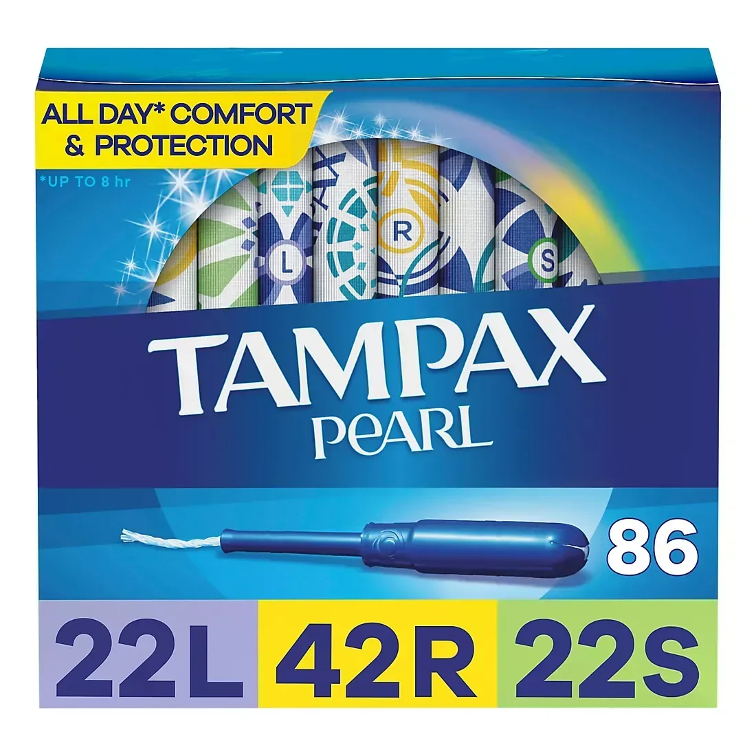 Tampax Pearl Tampons Multipack, with LeakGuard Braid, Light/Regular/Super Absorbency, Unscented, 86 ct. - Image 2