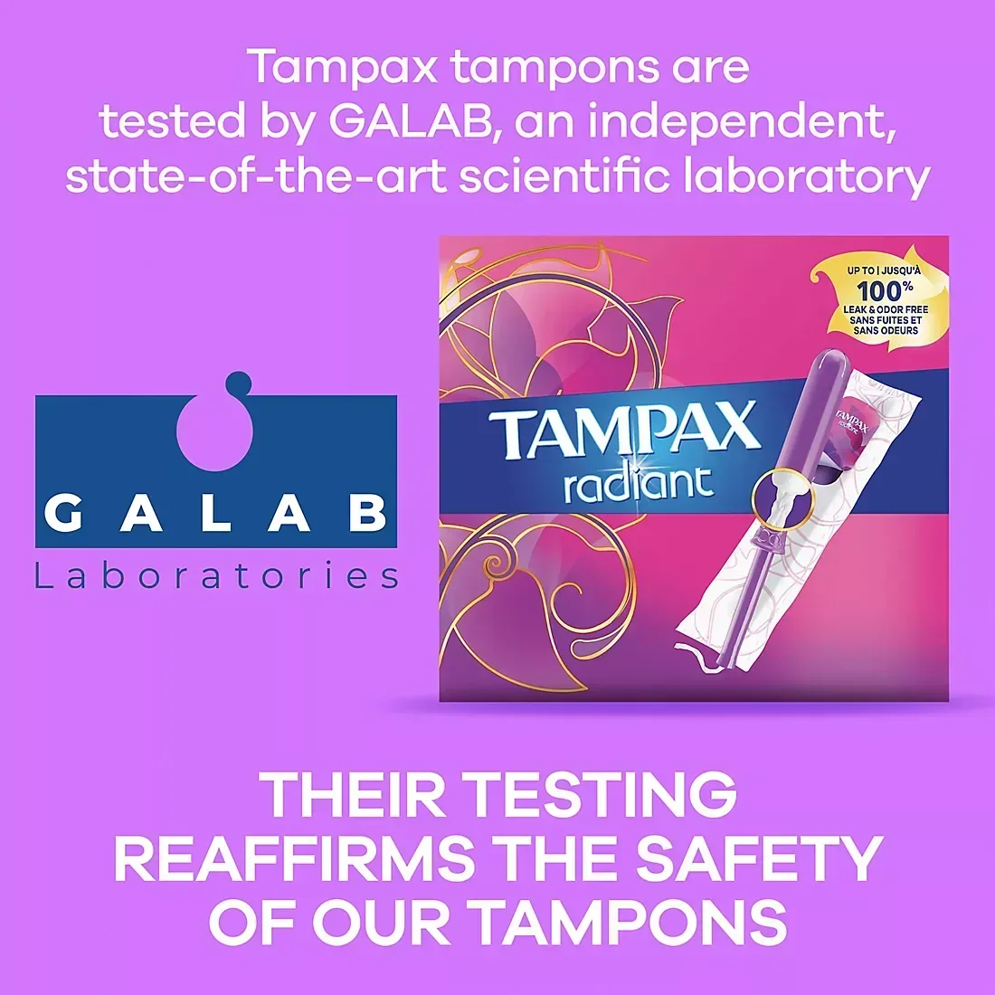 Tampax Radiant Feminine Care Tampons for Women, Regular/Super/Super Plus, Unscented, 77 ct. - Image 3