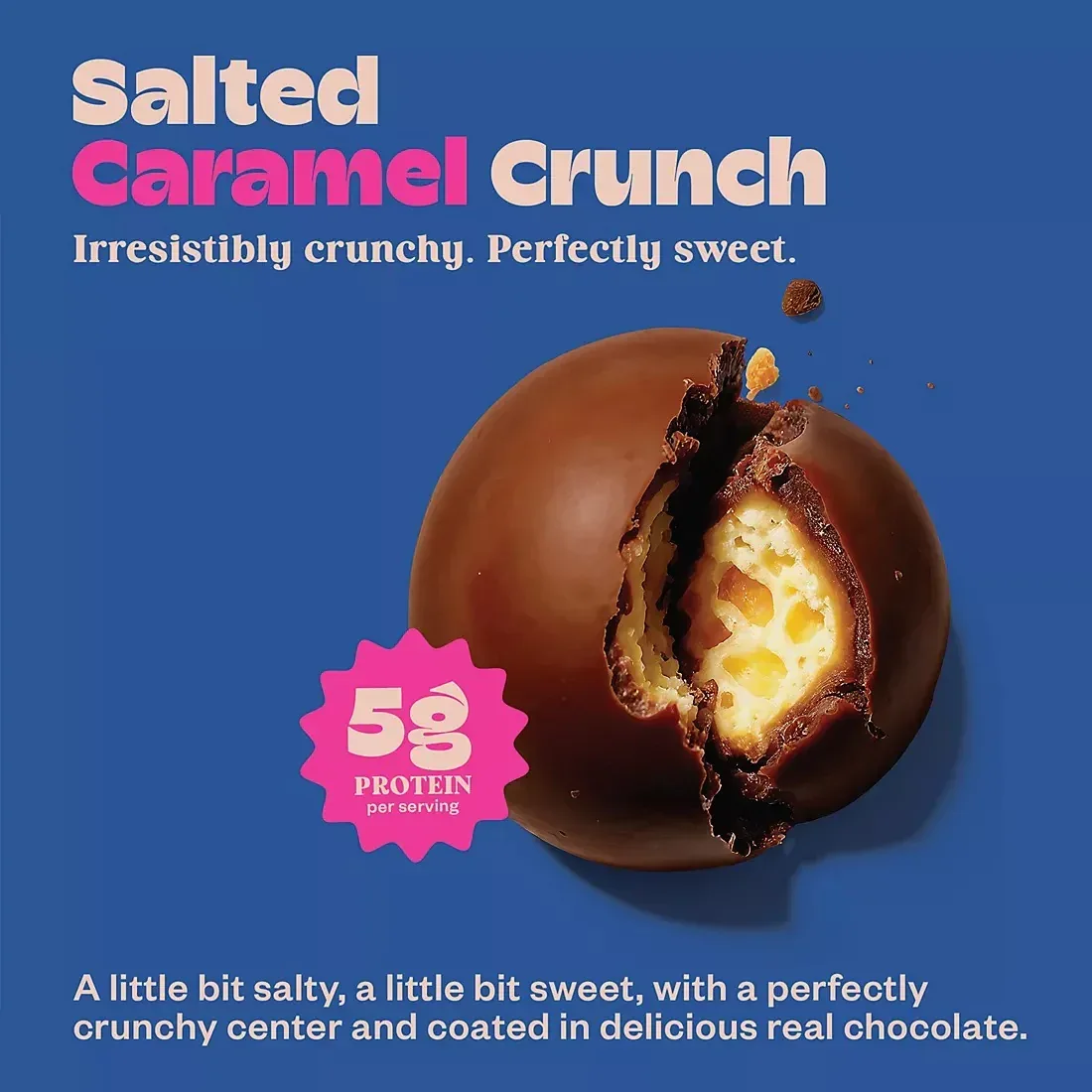 Tandy Nomnoms Salted Caramel Crunch Protein Chocolate Bites, 5g Protein, 10.5 oz. - Image 3