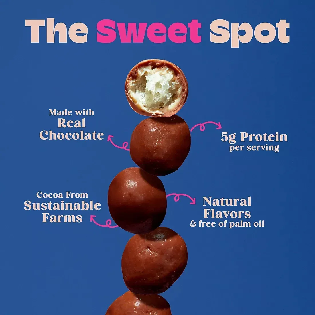 Tandy Nomnoms Salted Caramel Crunch Protein Chocolate Bites, 5g Protein, 10.5 oz. - Image 4