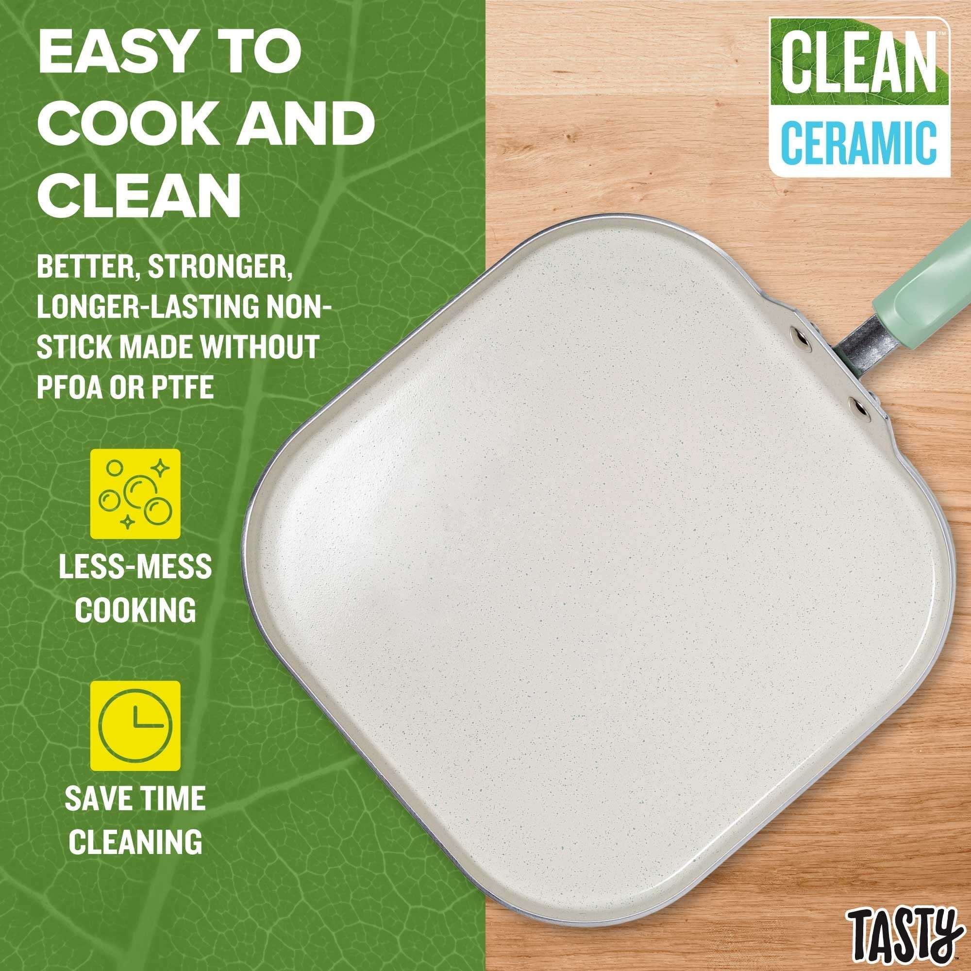Tasty 10 in. Square Non-Stick Aluminum Griddle Pan - Image 3