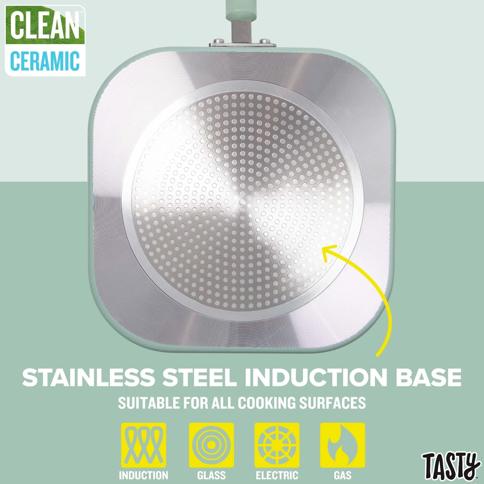 Tasty 10 in. Square Non-Stick Aluminum Griddle Pan - Image 5