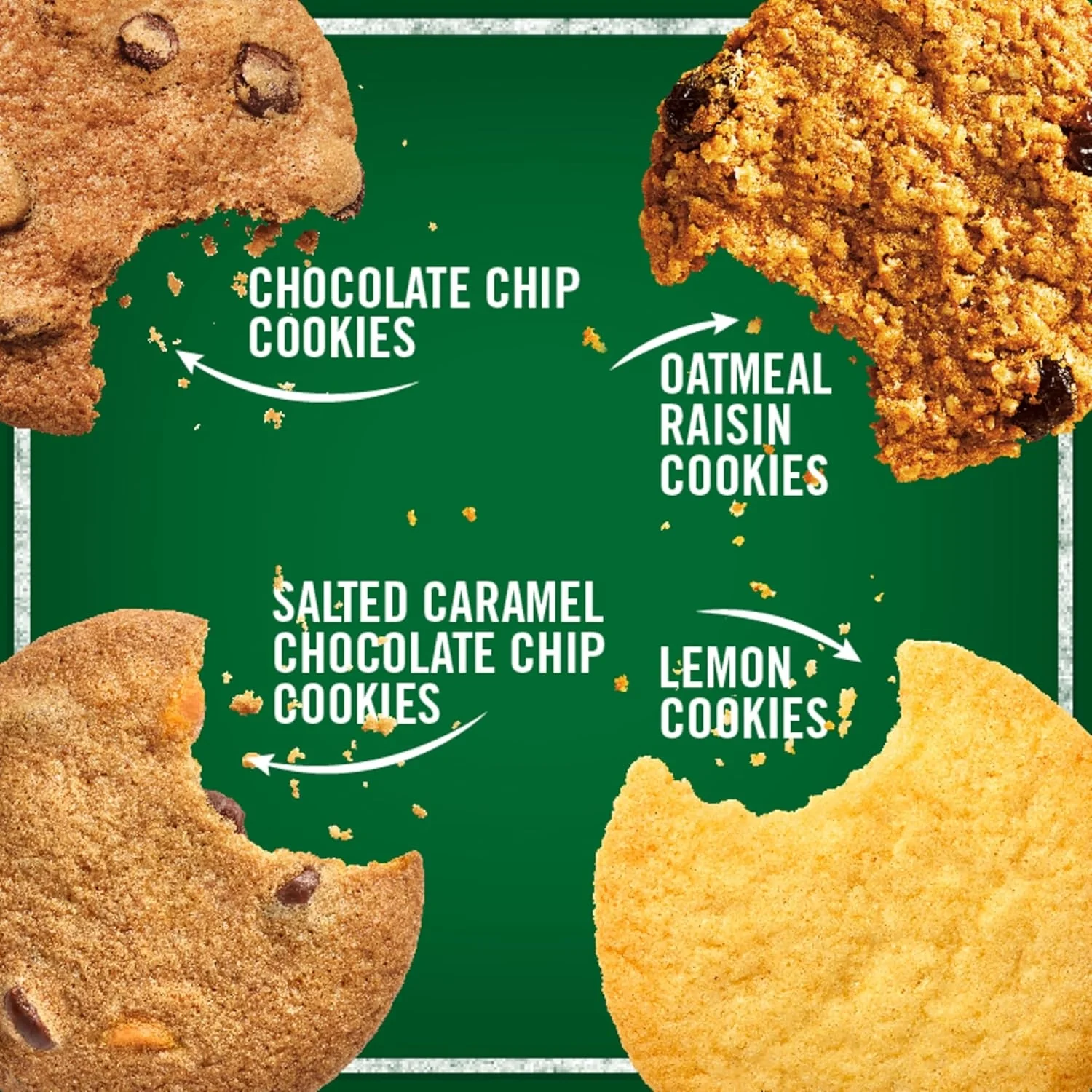 Tate's Bake Shop Cookies Gift Box, Chocolate Chip, Oatmeal Raisin, Salted Caramel and Lemon Cookies, 14 oz - Image 5