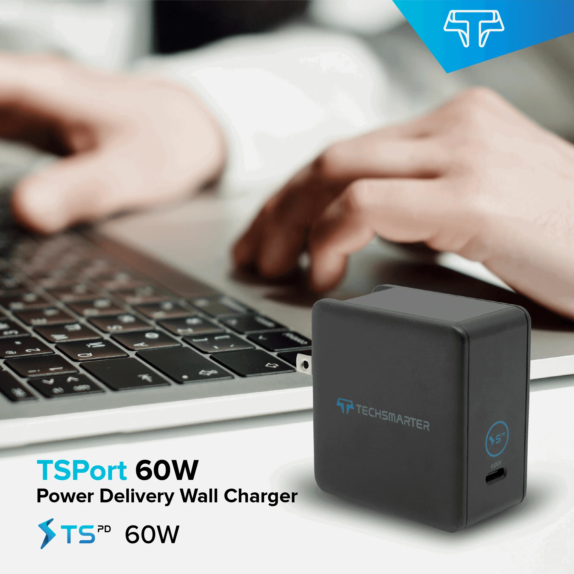 Techsmarter 60W USB-C PD Fast Charging Wall Charger for iPhone 14, 13, 12, 11, XS, X, XR, iPad Air/Pro, MacBook Air/PRo, Samsung S22, S21, S20, S10, S9, Motorola, HTC, LG, Chromebook, Dell, Lenovo - Image 9