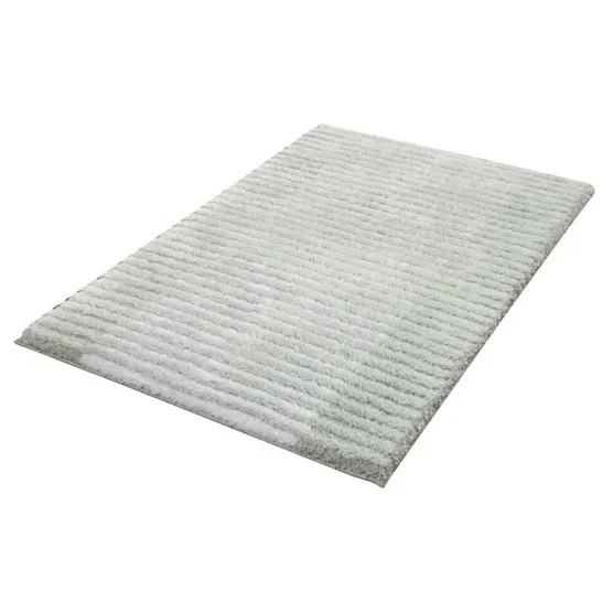 Textured Stripe Microfiber Bath Rug - Image 13