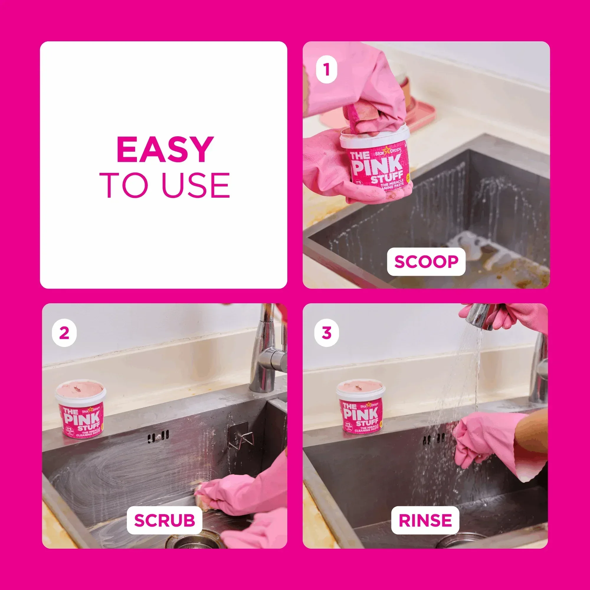 The Pink Stuff, Miracle Cleaning Paste, All-Purpose Cleaner, 17.63 oz. - Image 5