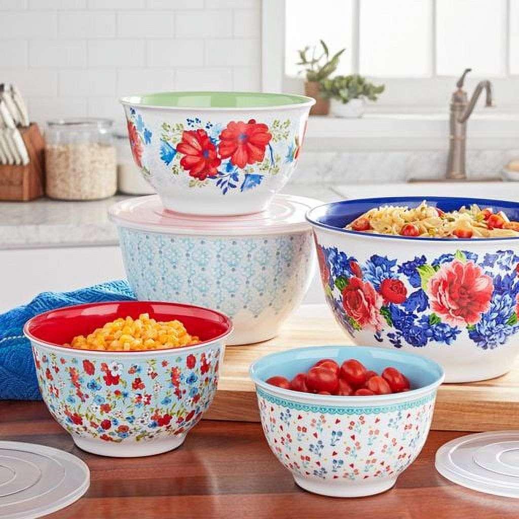 The Pioneer Woman 10-Piece Melamine Mixing Bowl Set, Fancy Flourish - Image 13
