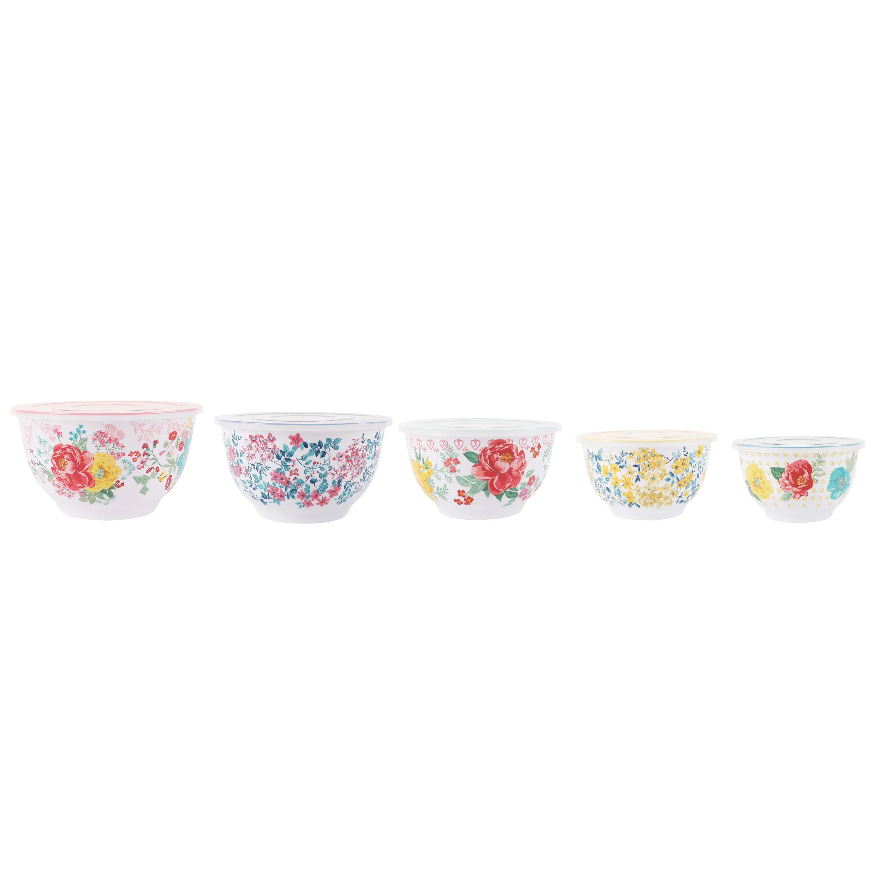 The Pioneer Woman 10-Piece Melamine Mixing Bowl Set, Fancy Flourish - Image 4