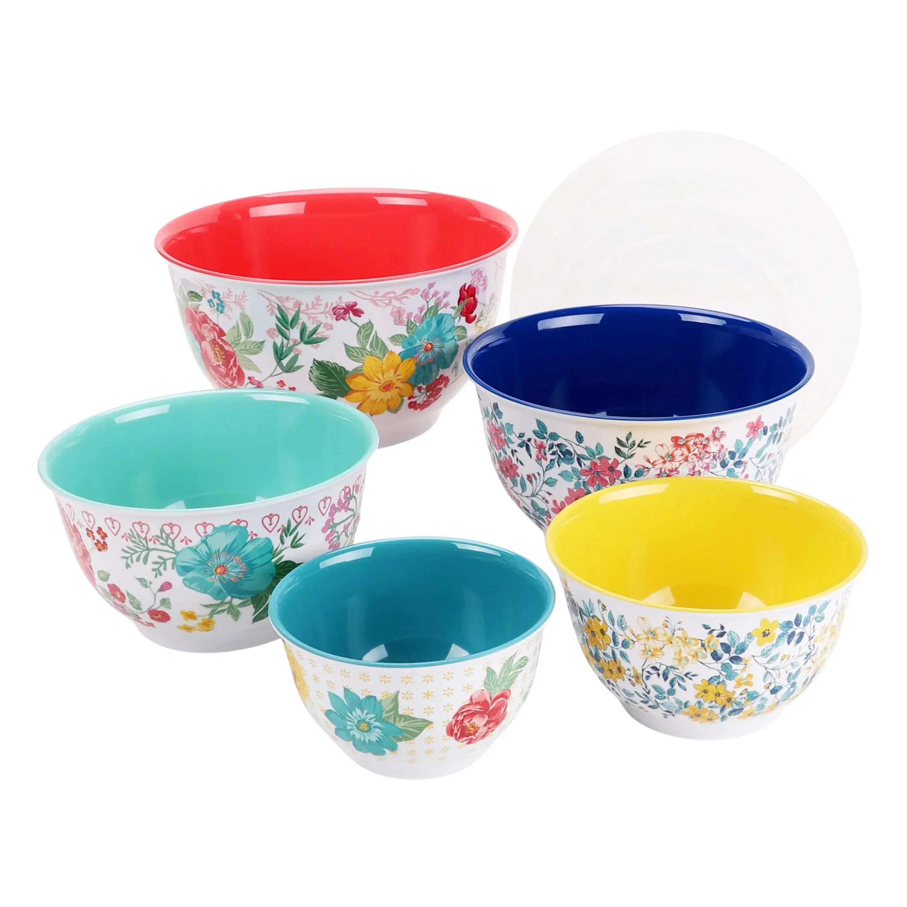The Pioneer Woman 10-Piece Melamine Mixing Bowl Set, Fancy Flourish - Image 9