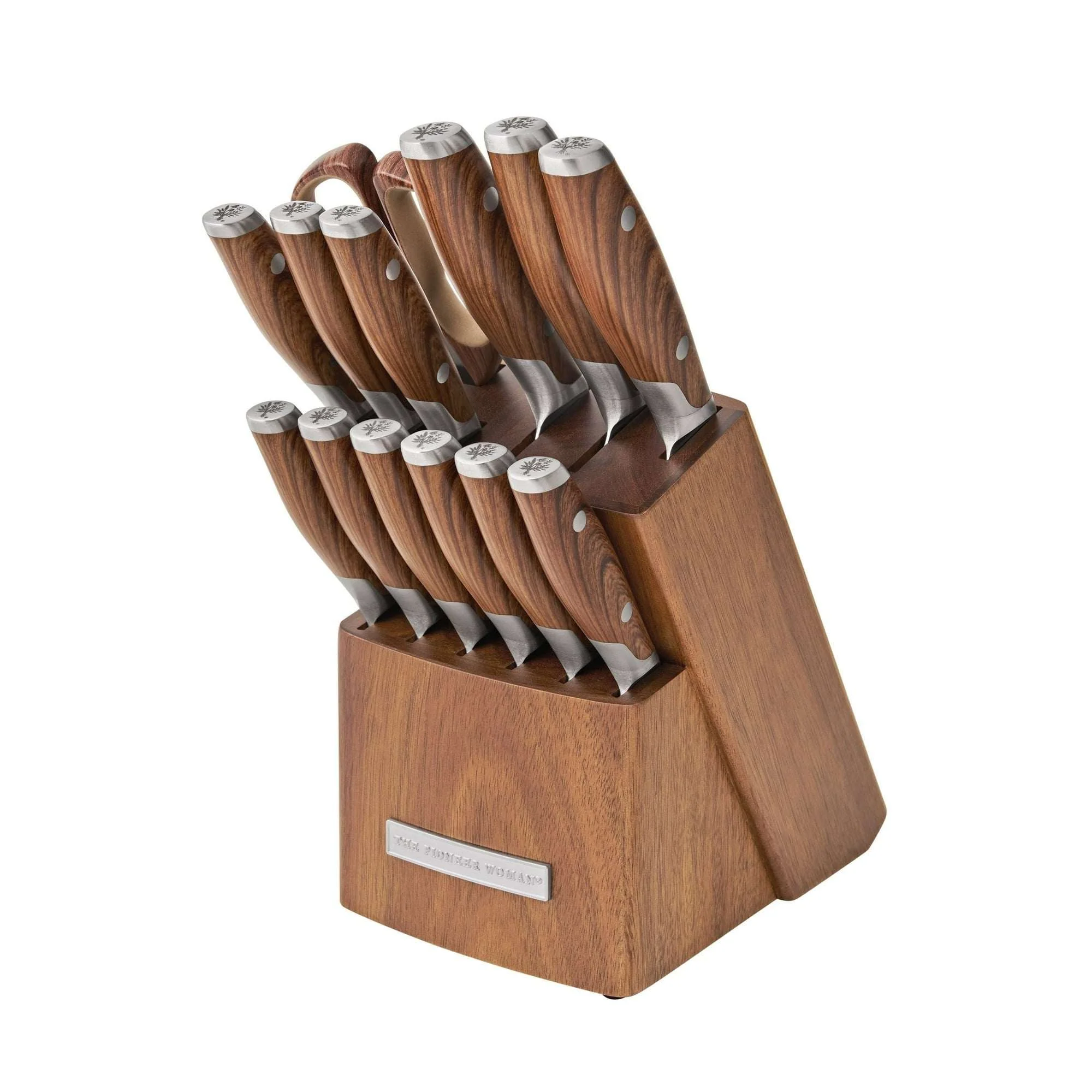 The Pioneer Woman 14-Piece Knife Block Set Stainless Steel Knives with Ergonomic Handle, Black - Image 10
