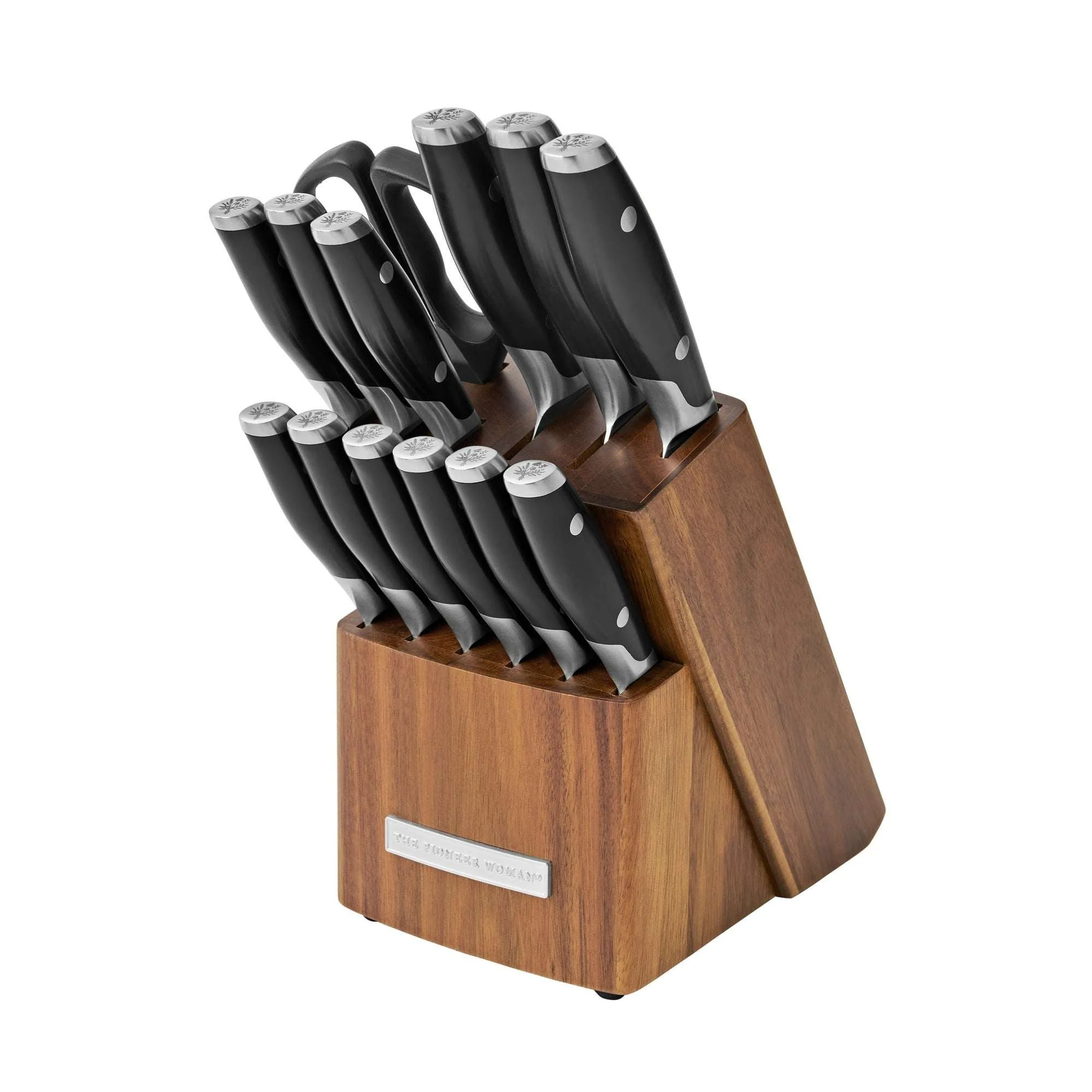 The Pioneer Woman 14-Piece Knife Block Set Stainless Steel Knives with Ergonomic Handle, Black - Image 9