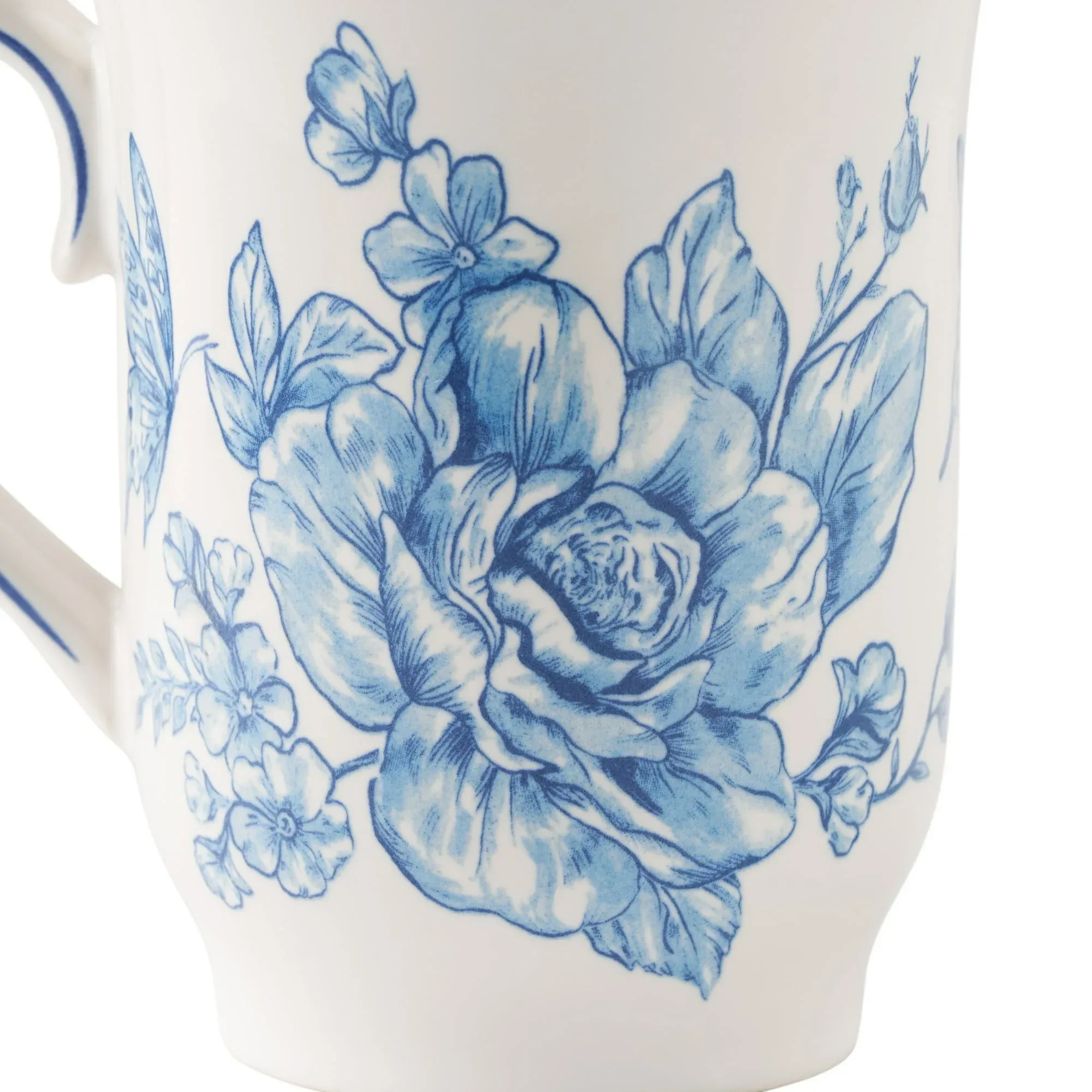 The Pioneer Woman Agatha 12-Ounce Stoneware Mugs, Blue, Set of 4 - Image 3