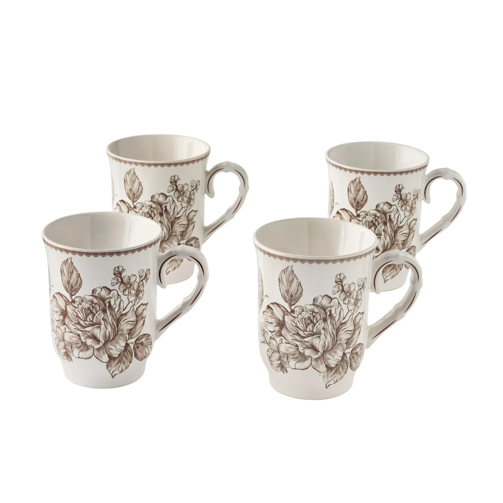 The Pioneer Woman Agatha 12-Ounce Stoneware Mugs, Blue, Set of 4 - Image 7