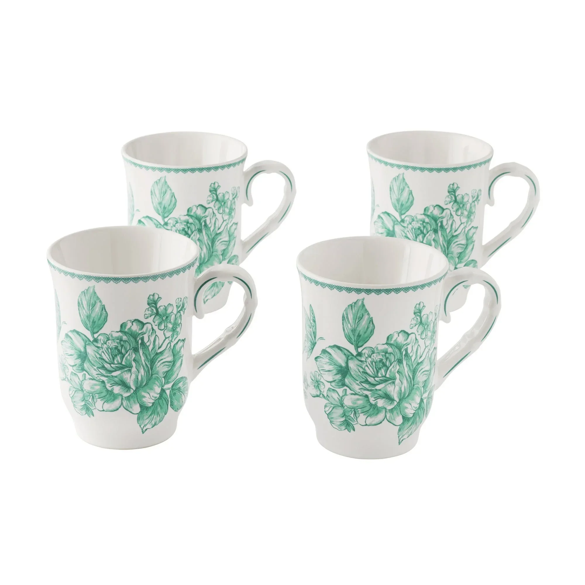 The Pioneer Woman Agatha 12-Ounce Stoneware Mugs, Blue, Set of 4 - Image 8