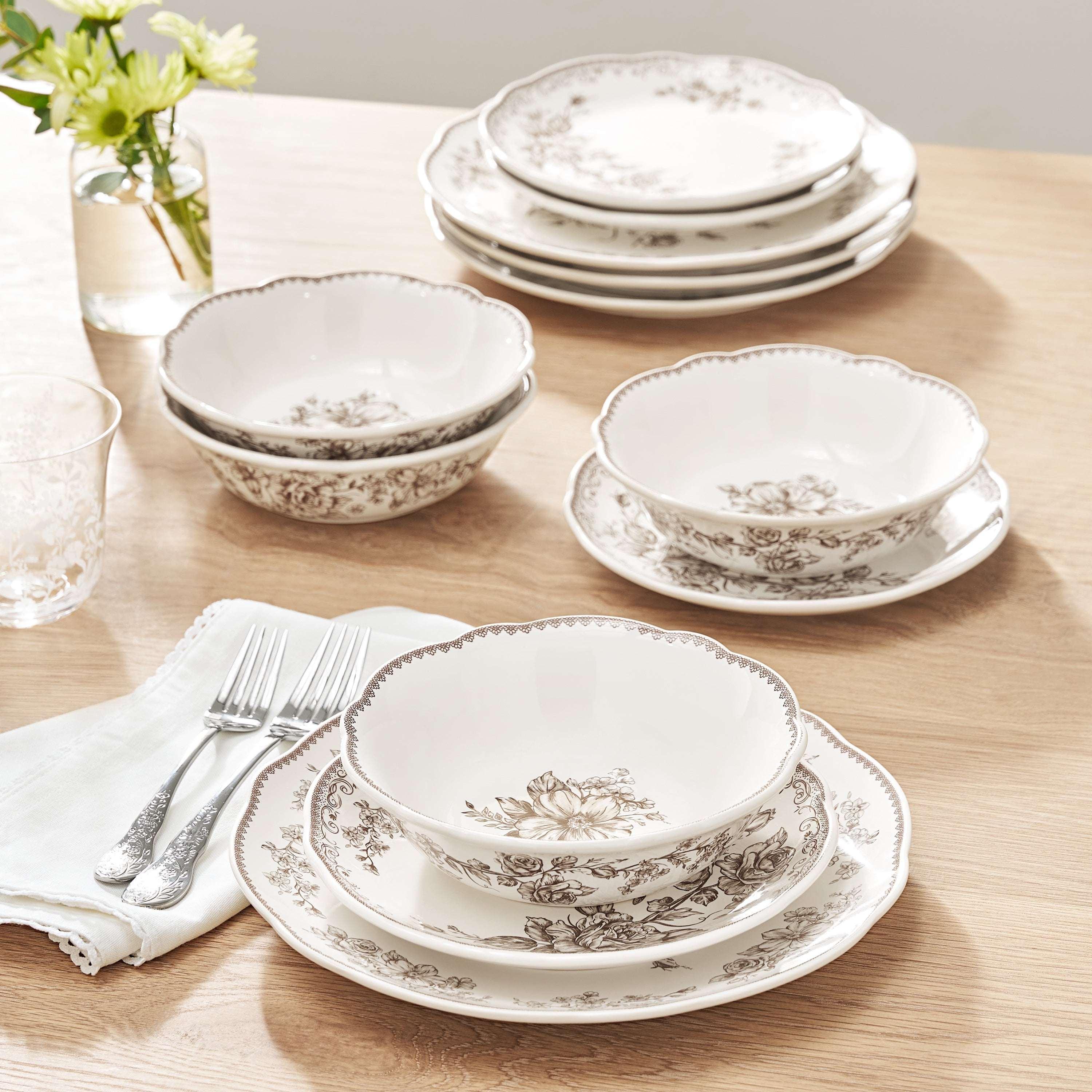 The Pioneer Woman Agatha 12-Piece Stoneware Dinnerware Set - Image 2