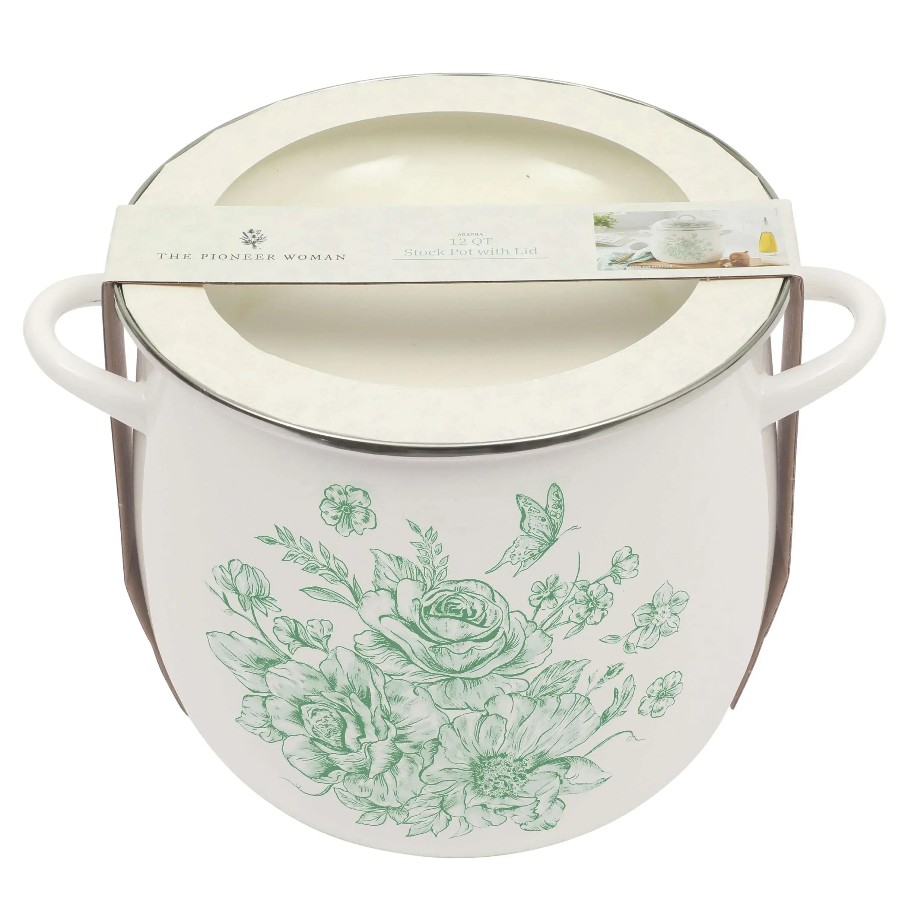 The Pioneer Woman Agatha 12-Quart Enamel on Steel Stock Pot - Image 11