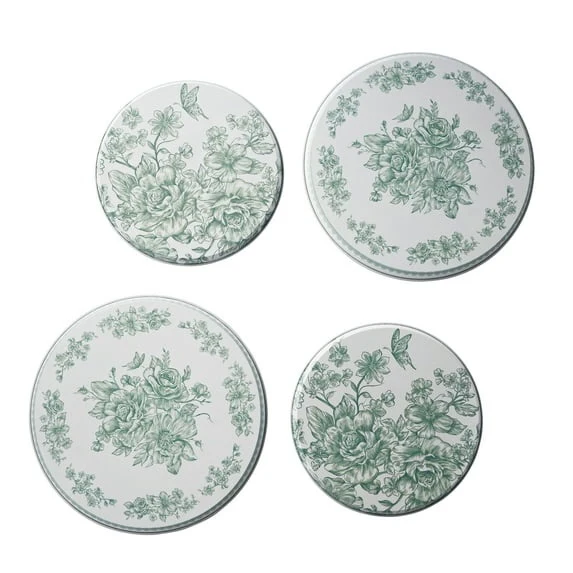The Pioneer Woman Agatha 4-Piece Stainless Steel Range Burner Covers Set, Green