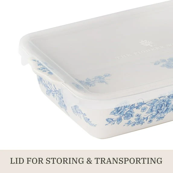 The Pioneer Woman Agatha Small Rectangular Baker with Lid, 7" x 11" - Image 4