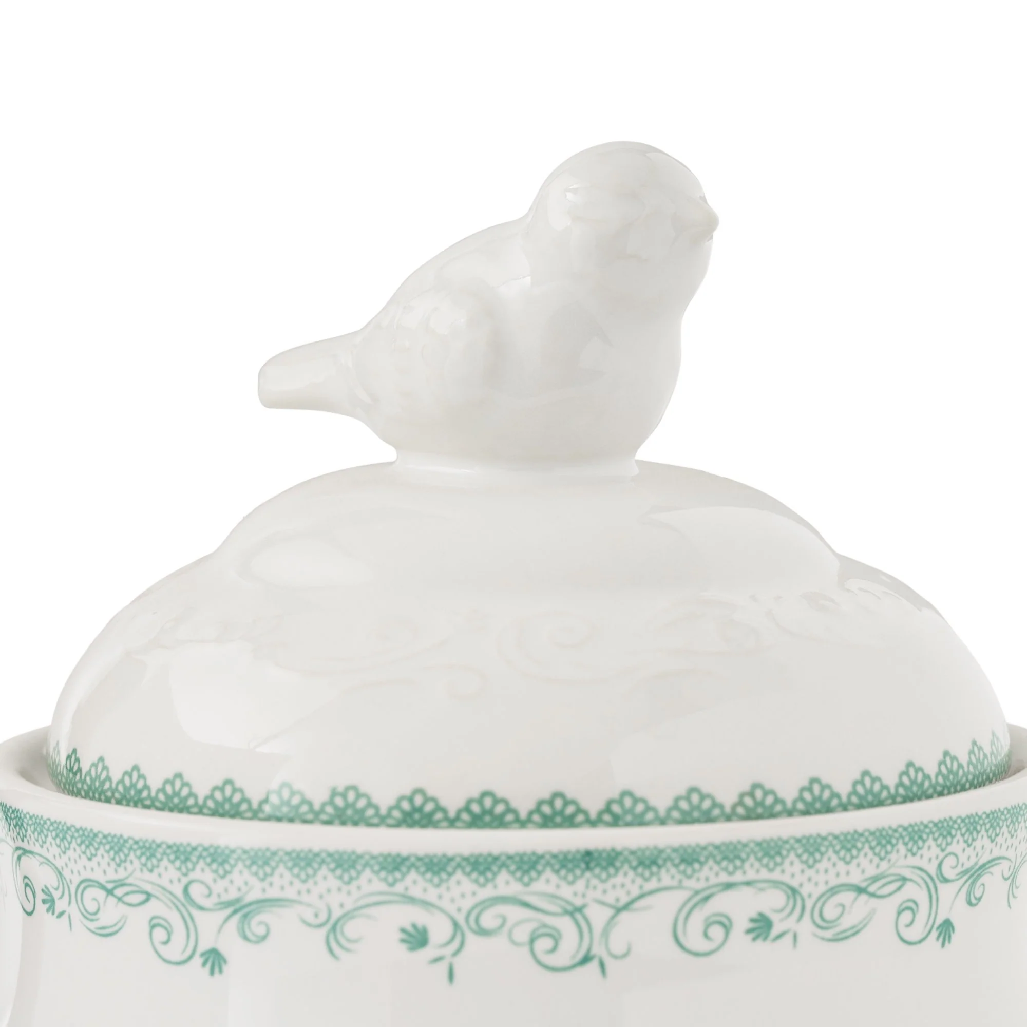 The Pioneer Woman Agatha Stoneware Sugar Bowl with Lid, Green - Image 5