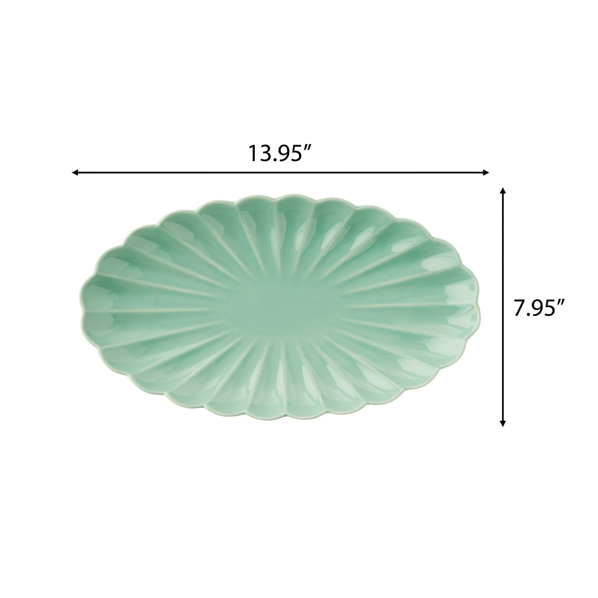 The Pioneer Woman Colette Stoneware 14-inch Serving Tray, green - Image 5