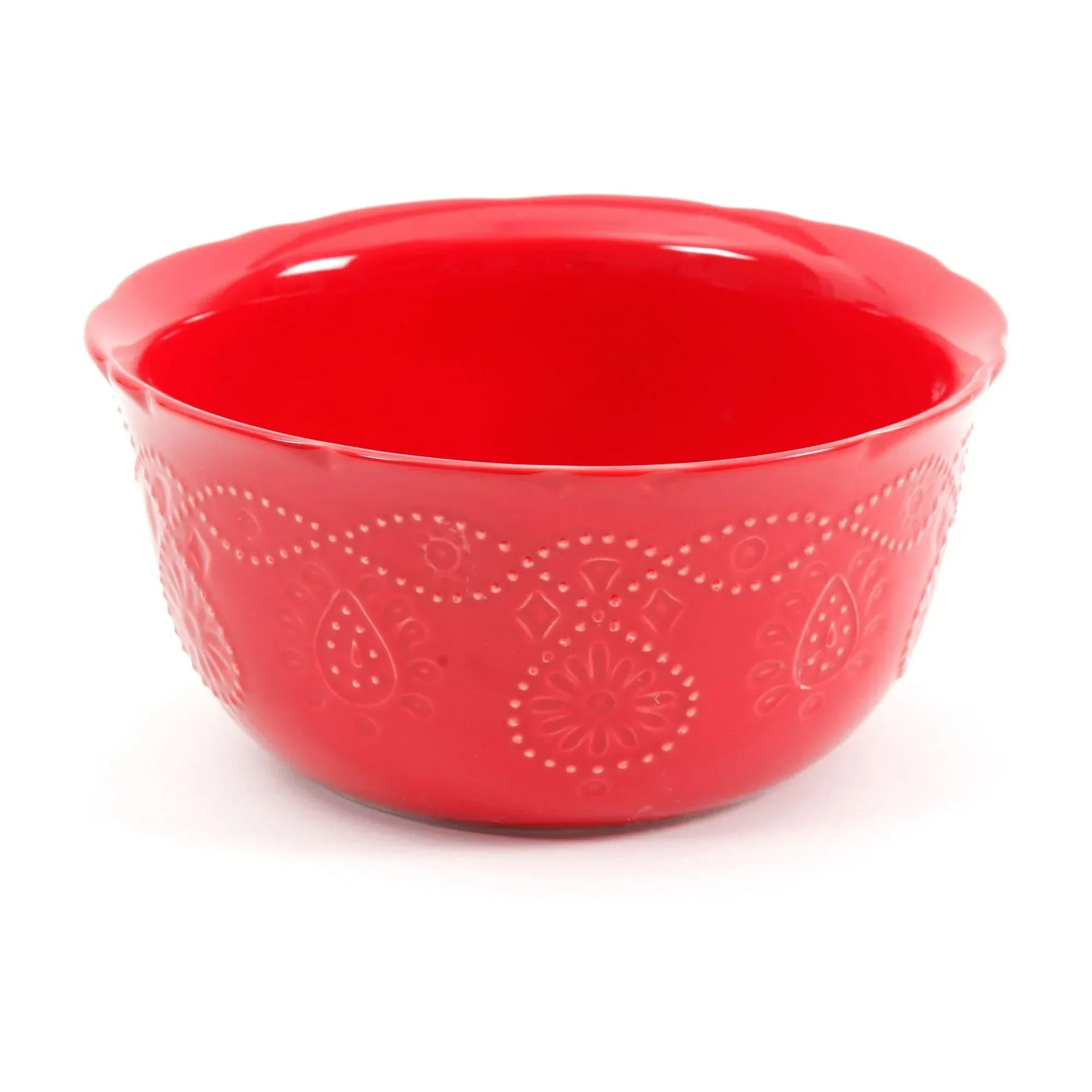 The Pioneer Woman Cowgirl Lace 12-Piece Dinnerware Set, Red - Image 5