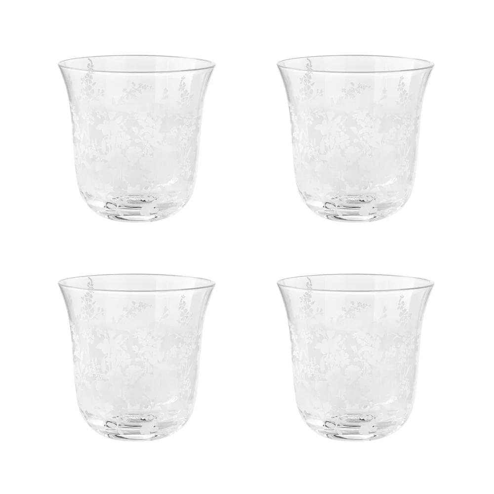 The Pioneer Woman Daisy Glass 12-Ounce Tumbler, Clear, Set of 4